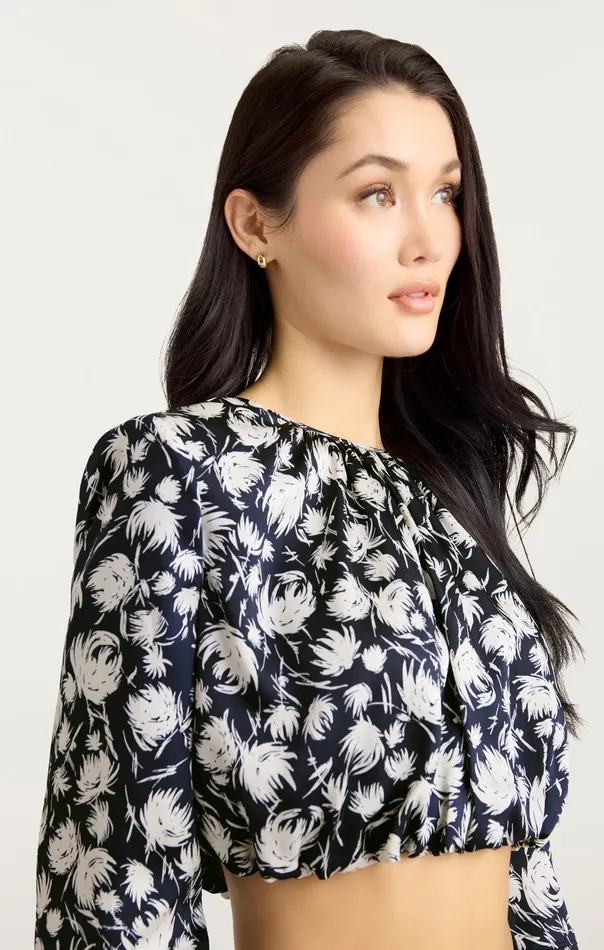 Tops Women Cinq Sept Graphic Floral Kamala Top NavyIvory