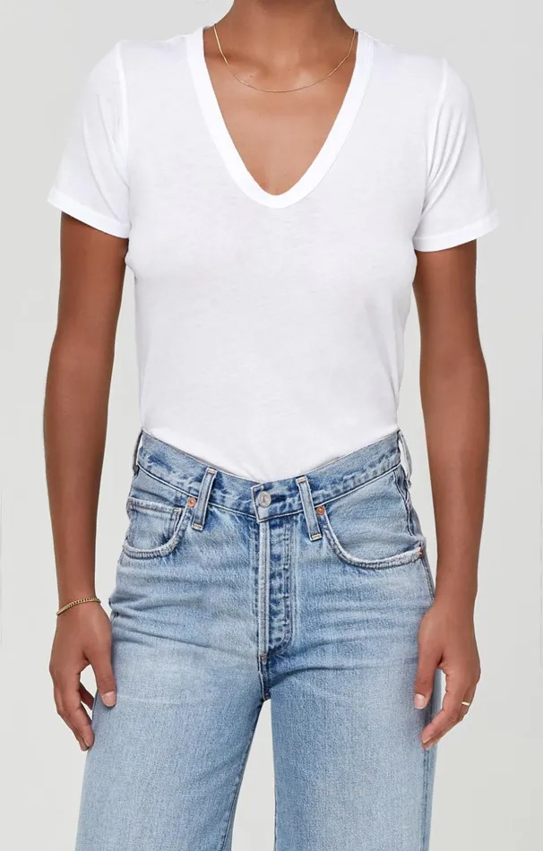 Tops Women Citizens Of Humanity Lilah V Neck Tee In White White