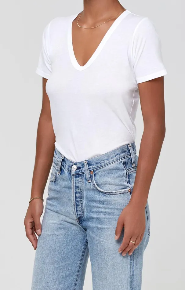 Tops Women Citizens Of Humanity Lilah V Neck Tee In White White