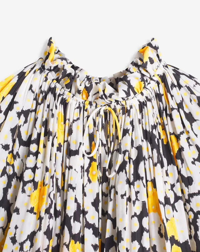 Tops Women LANVIN Printed Charmeuse Blouse With Long Sleeves Black