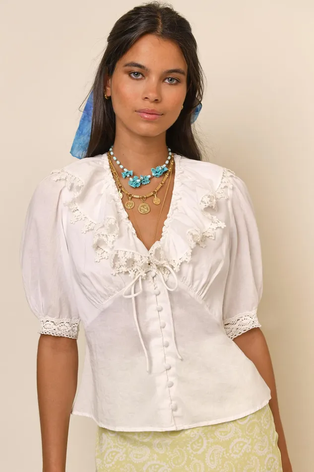 Tops Women RIXO Rihanna Ivory