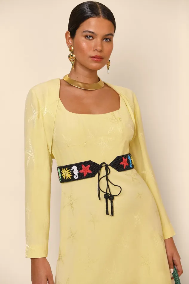 Tops Women RIXO Tahlia Starfish Jacquard Lemon