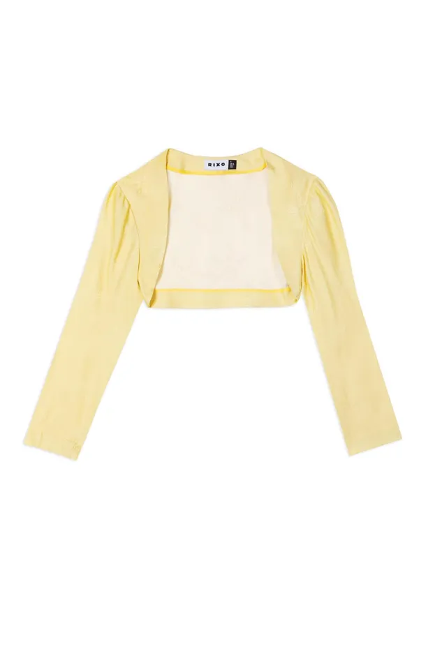 Tops Women RIXO Tahlia Starfish Jacquard Lemon Tops Women RIXO Tahlia Starfish Jacquard Lemon