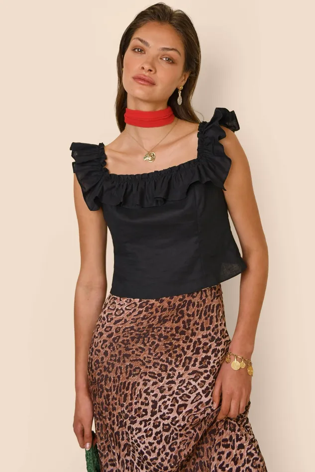 Tops Women RIXO Zinnia Black Tops Women RIXO Zinnia Black