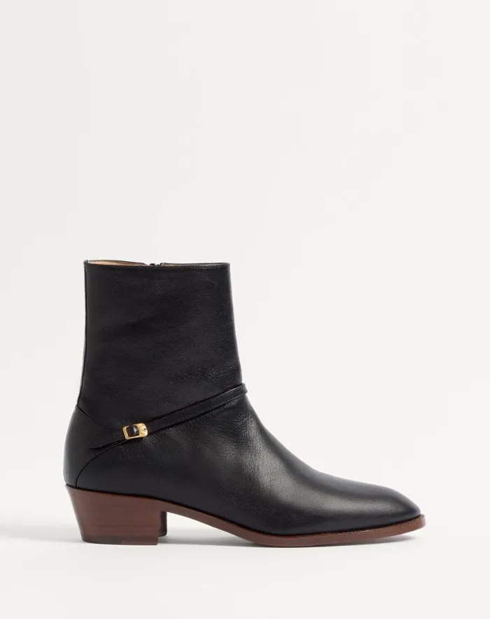 Valentino Boots Man Pat Ankle Boot In Kidskin For Man In Roasted Pecan Roasted Pecan