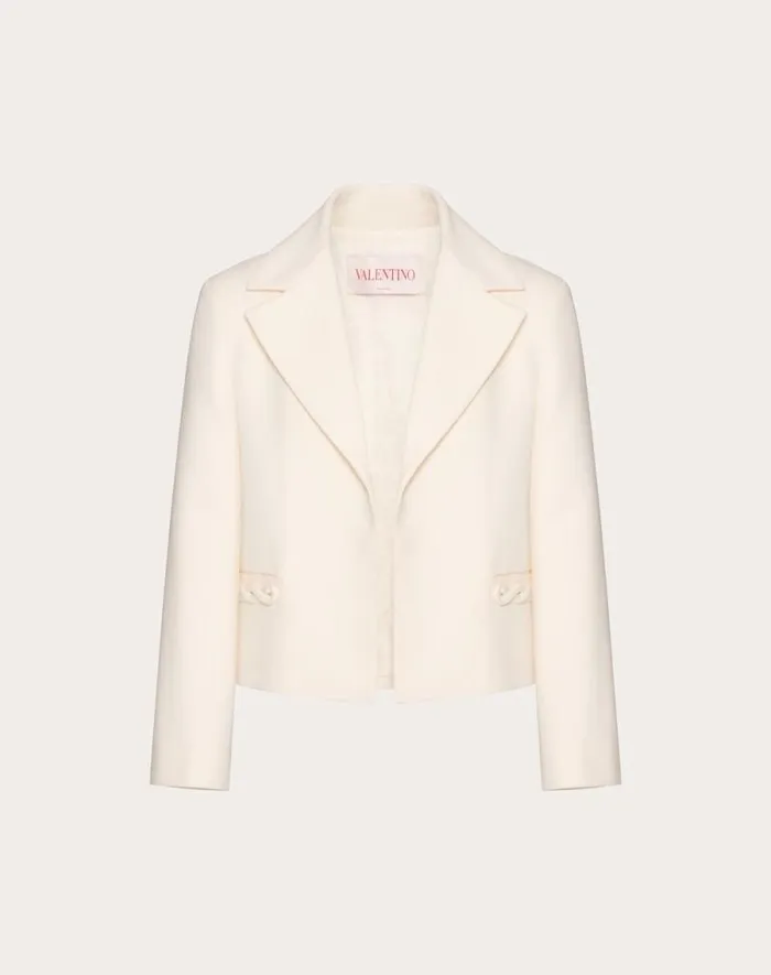 Valentino Jackets And Blazers Woman Crepe Couture Jacket For Woman In Ivory Ivory