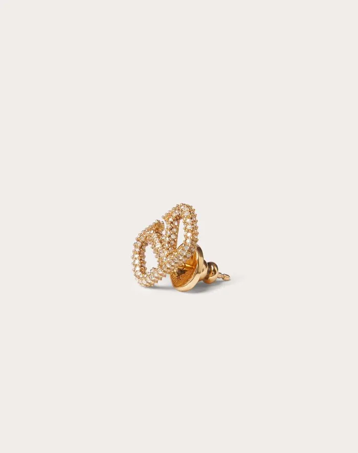 Valentino Jewelry Woman Vlogo Signature Earrings In Metal And Swarovski Crystals For Woman In Palladium Palladium Valentino Jewelry Woman Vlogo Signature Earrings In Metal And Swarovski Crystals For Woman In Palladium Palladium