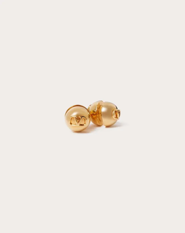 Valentino Jewelry Woman Vlogo Signature Metal Earrings For Woman In Gold Gold