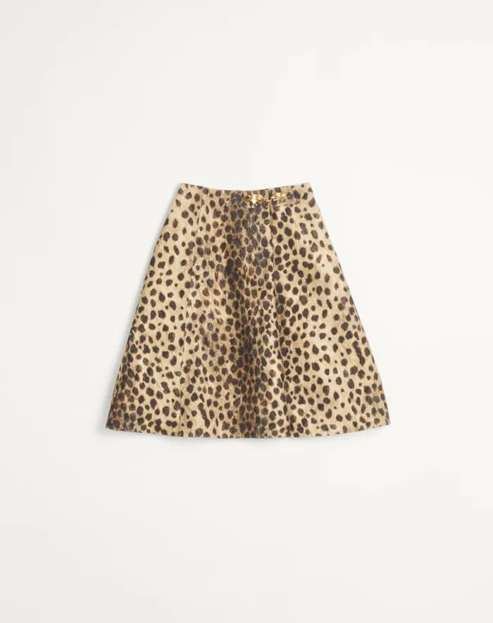 Valentino Skirts Woman Wool Cloth Skirt In Jaguar Spots Print For Woman In Animal Print Animal Print