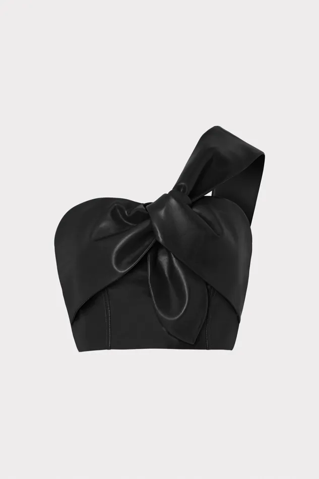 Vegan Leather Top Black Women Milly Tops