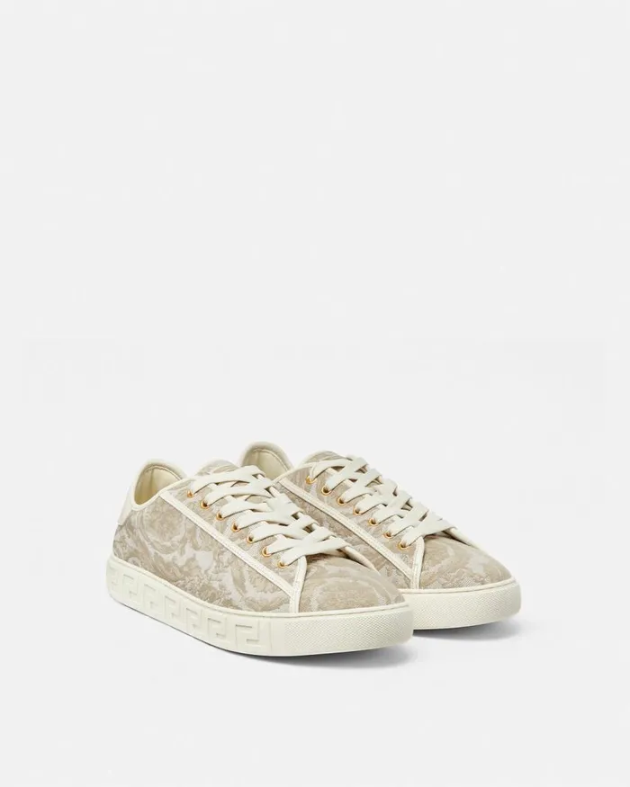 Versace Barocco Greca Sneakers Beigeprint Men Sneakers Versace Barocco Greca Sneakers Beigeprint Men Sneakers