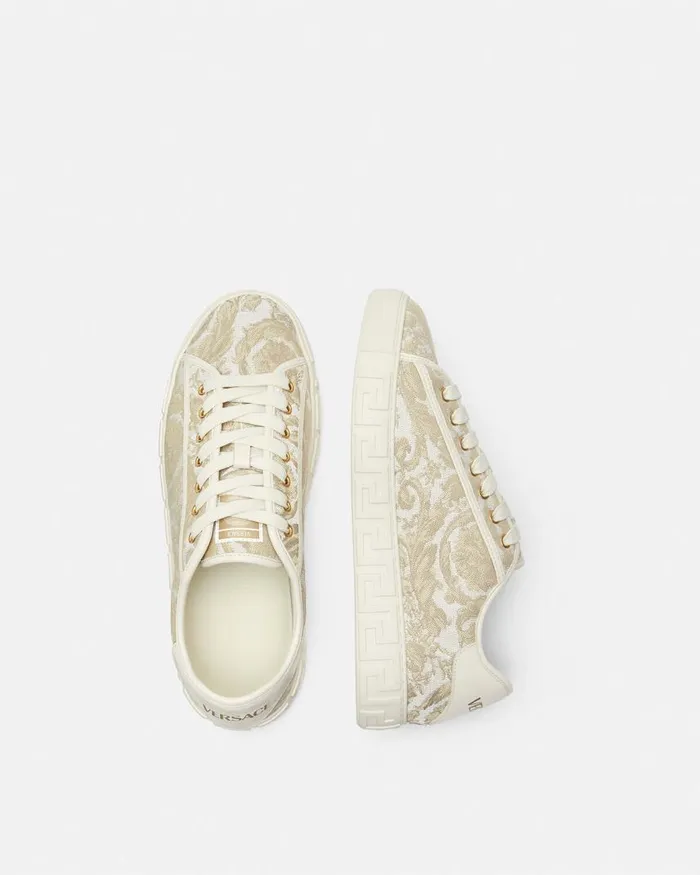 Versace Barocco Greca Sneakers Beigeprint Men Sneakers Versace Barocco Greca Sneakers Beigeprint Men Sneakers