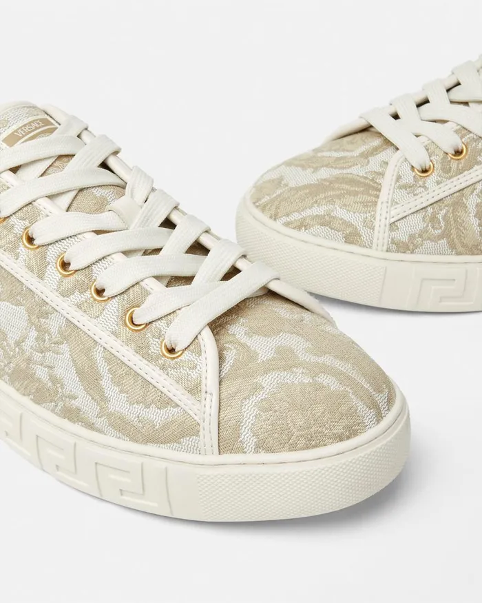 Versace Barocco Greca Sneakers Beigeprint Men Sneakers Versace Barocco Greca Sneakers Beigeprint Men Sneakers