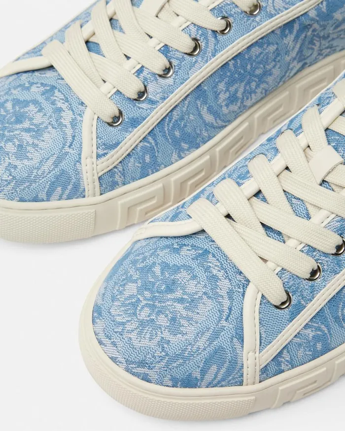 Versace Barocco Greca Sneakers Light Blue Men Sneakers Versace Barocco Greca Sneakers Light Blue Men Sneakers