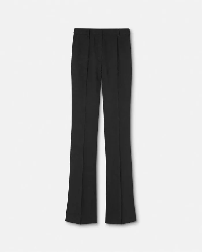 Versace Barocco Jacquard DV Pants Black Women Suits