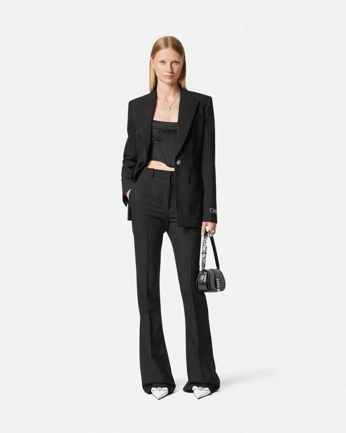 Versace Barocco Jacquard DV Pants Black Women Suits Versace Barocco Jacquard DV Pants Black Women Suits