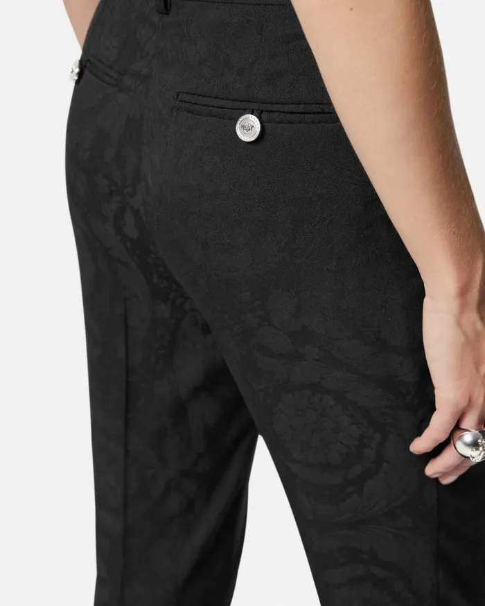 Versace Barocco Jacquard DV Pants Black Women Suits Versace Barocco Jacquard DV Pants Black Women Suits