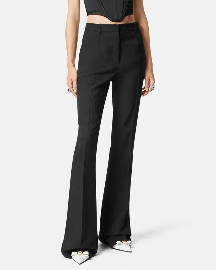 Versace Barocco Jacquard DV Pants Black Women Suits Versace Barocco Jacquard DV Pants Black Women Suits