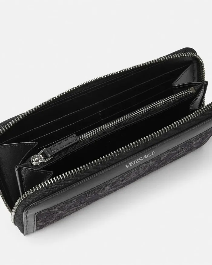 Versace Barocco Jacquard Long Wallet Blackprint WomenMen Wallets Versace Barocco Jacquard Long Wallet Blackprint WomenMen Wallets
