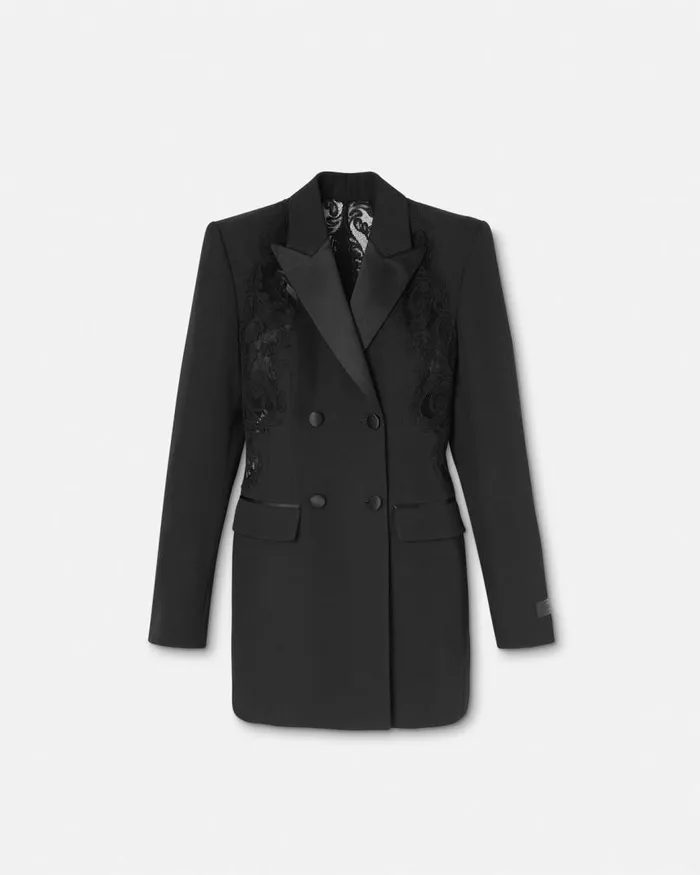Versace Barocco Lace Blazer Dress Black Women Dresses
