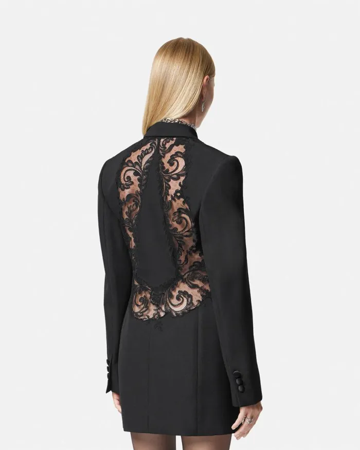Versace Barocco Lace Blazer Dress Black Women Dresses Versace Barocco Lace Blazer Dress Black Women Dresses
