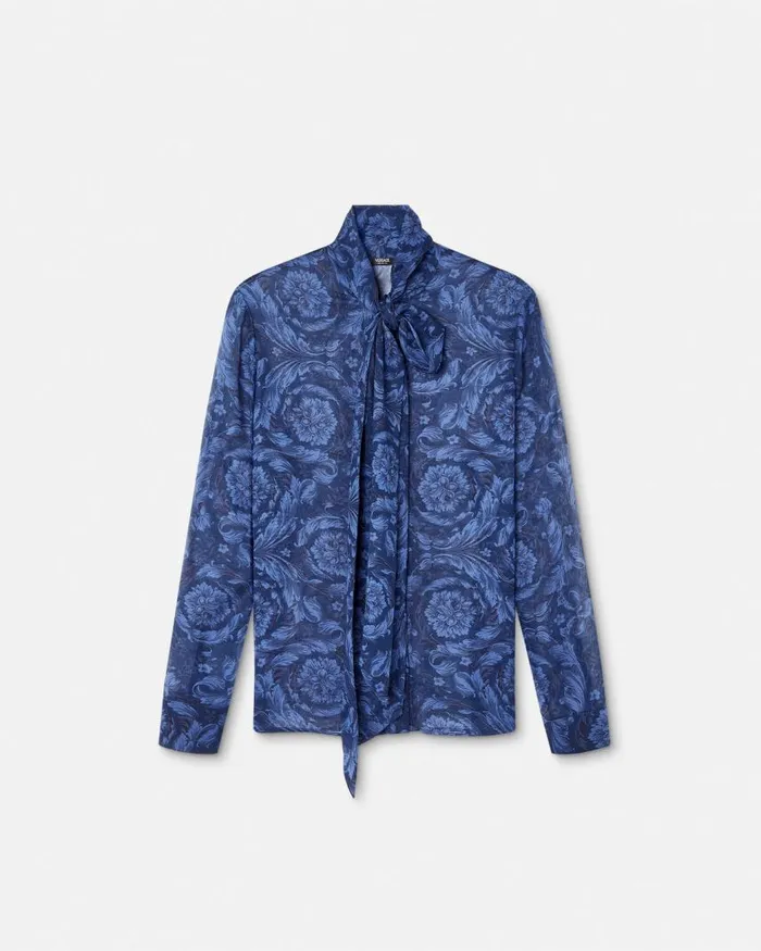 Versace Barocco Lavallire Shirt Blueprint Women Shirts and Tops