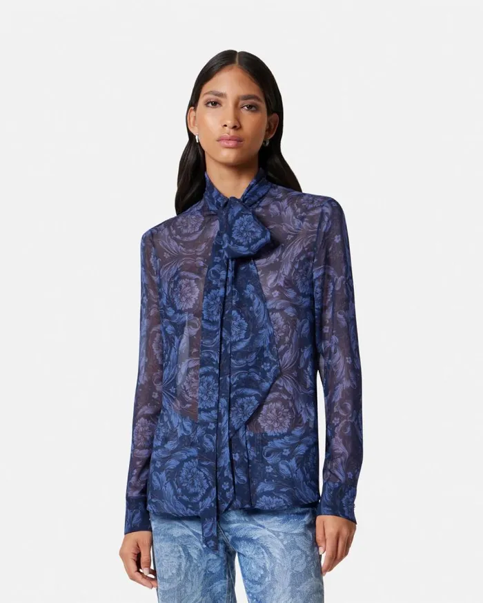 Versace Barocco Lavallire Shirt Blueprint Women Shirts and Tops Versace Barocco Lavallire Shirt Blueprint Women Shirts and Tops