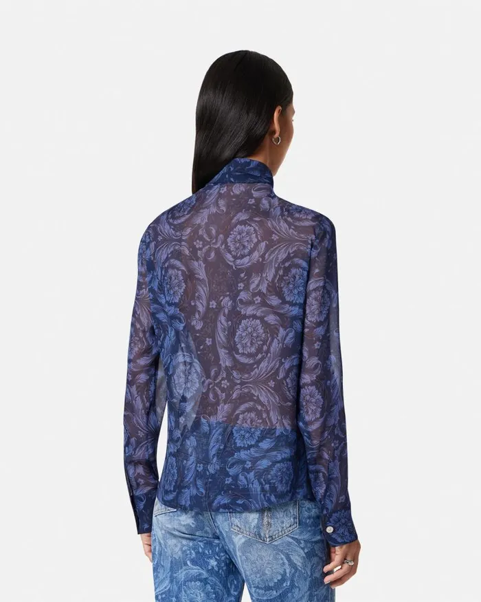 Versace Barocco Lavallire Shirt Blueprint Women Shirts and Tops Versace Barocco Lavallire Shirt Blueprint Women Shirts and Tops