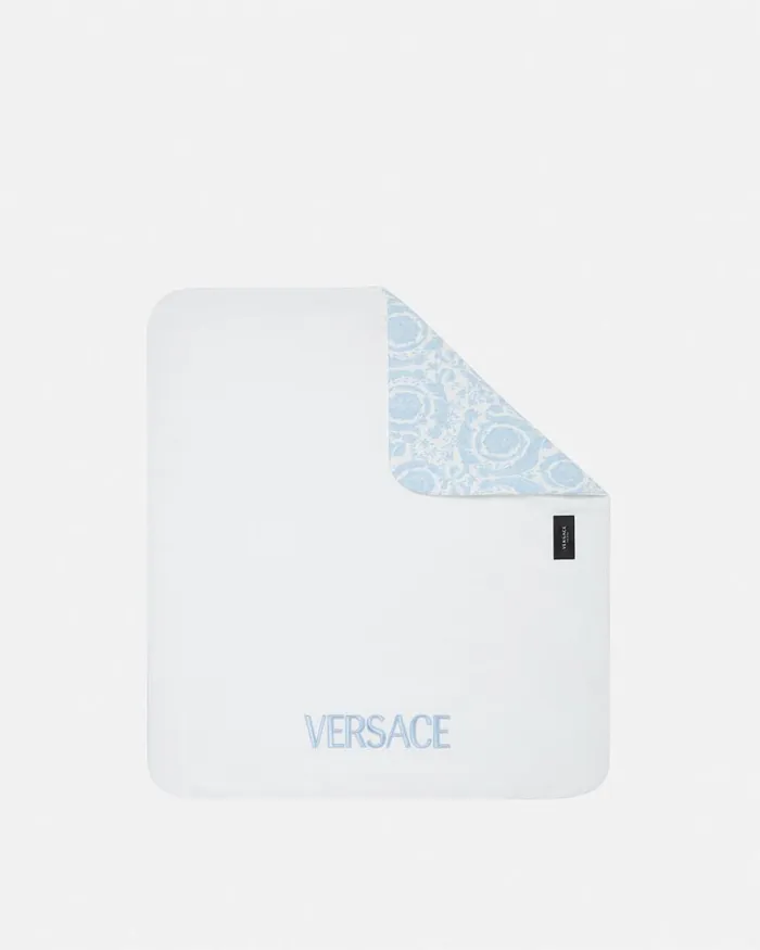 Versace Barocco Padded Baby Blanket Light Blue Children Accessories Versace Barocco Padded Baby Blanket Light Blue Children Accessories
