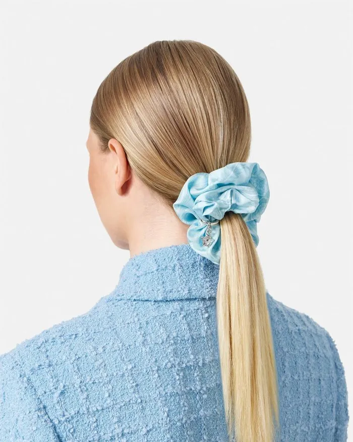 Versace Barocco Scrunchie Blue Women Hair Accessories Versace Barocco Scrunchie Blue Women Hair Accessories