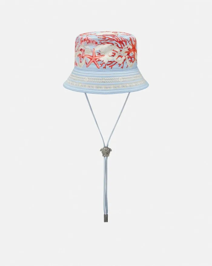 Versace Barocco Sea Bucket Hat Blueprint WomenMen Hats and Caps