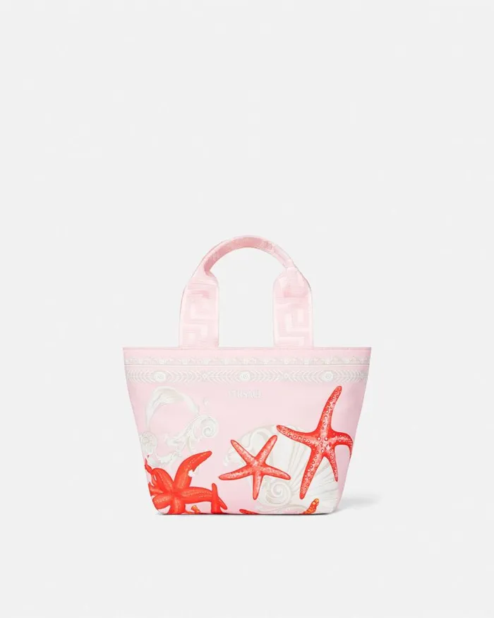 Versace Barocco Sea Canvas Small Tote Light Pink Children Accessories