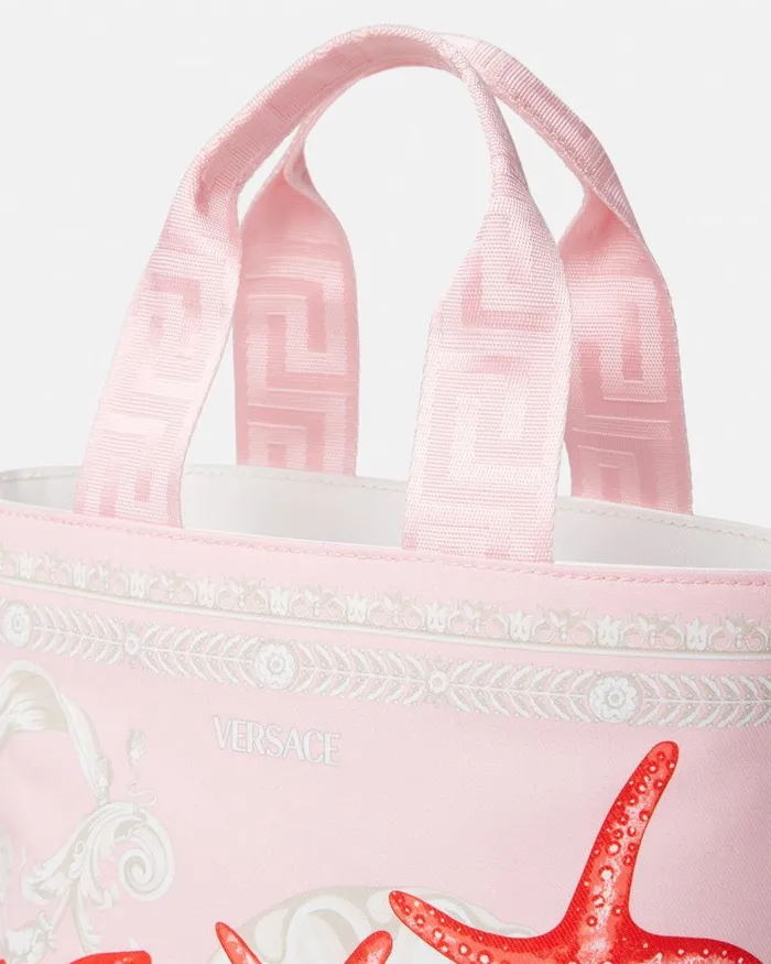 Versace Barocco Sea Canvas Small Tote Light Pink Children Accessories Versace Barocco Sea Canvas Small Tote Light Pink Children Accessories