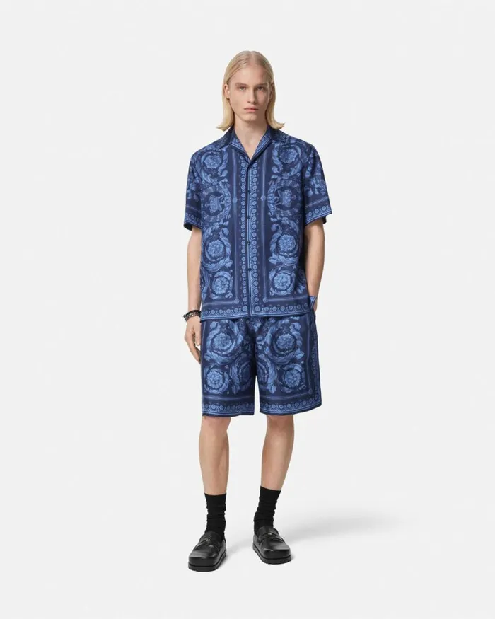 Versace Barocco Silk Shorts Blueprint Men Pants and Shorts Versace Barocco Silk Shorts Blueprint Men Pants and Shorts