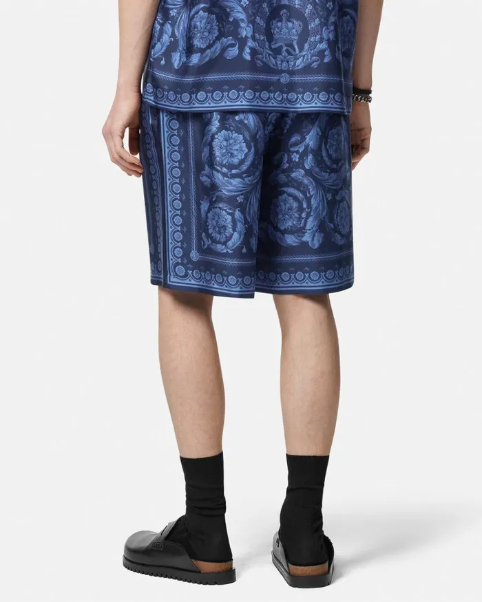Versace Barocco Silk Shorts Blueprint Men Pants and Shorts Versace Barocco Silk Shorts Blueprint Men Pants and Shorts