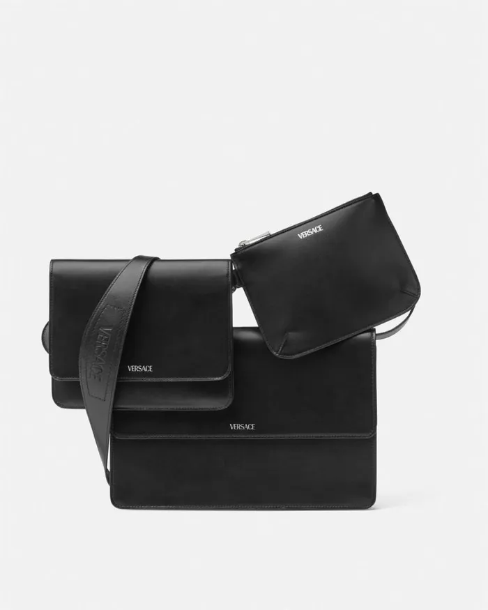 Versace Cargo Modular Messenger Bag Blacksilver Men Crossbody and Messengers