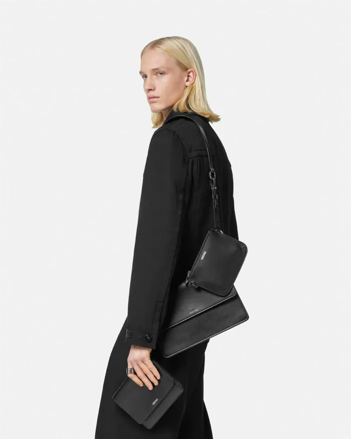 Versace Cargo Modular Messenger Bag Blacksilver Men Crossbody and Messengers Versace Cargo Modular Messenger Bag Blacksilver Men Crossbody and Messengers
