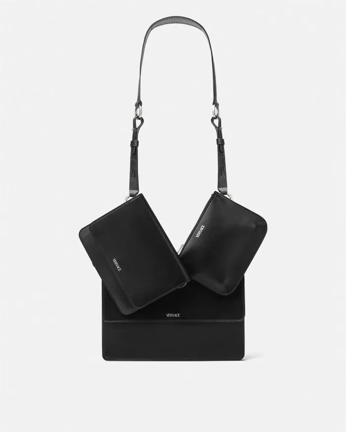 Versace Cargo Modular Messenger Bag Blacksilver Men Crossbody and Messengers Versace Cargo Modular Messenger Bag Blacksilver Men Crossbody and Messengers