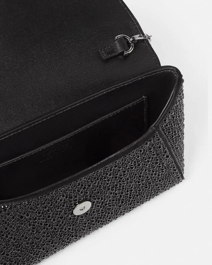 Versace Crystal La Medusa Envelope Clutch Black Women Shoulder and Crossbody Versace Crystal La Medusa Envelope Clutch Black Women Shoulder and Crossbody