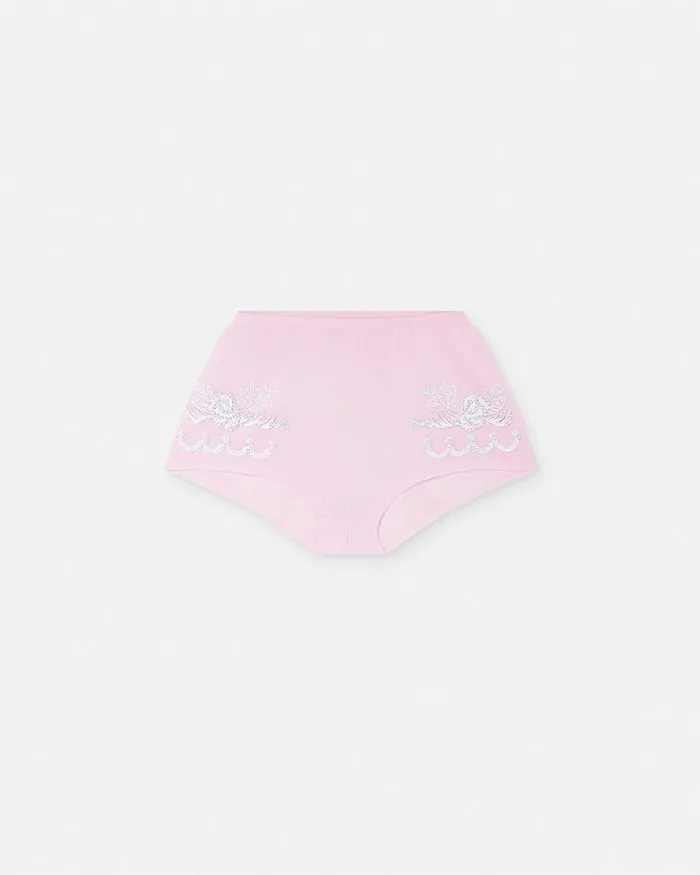 Versace Embroidered Cashmere Knit Shorts Light Pink Women Knitwear