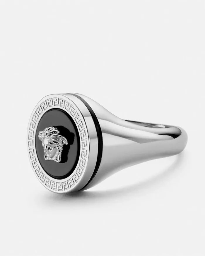 Versace Enamel Medusa Ring Silver WomenMen Rings Versace Enamel Medusa Ring Silver WomenMen Rings
