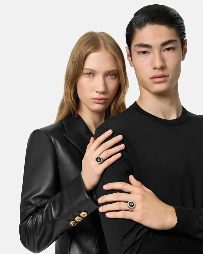 Versace Enamel Medusa Ring Silver WomenMen Rings Versace Enamel Medusa Ring Silver WomenMen Rings