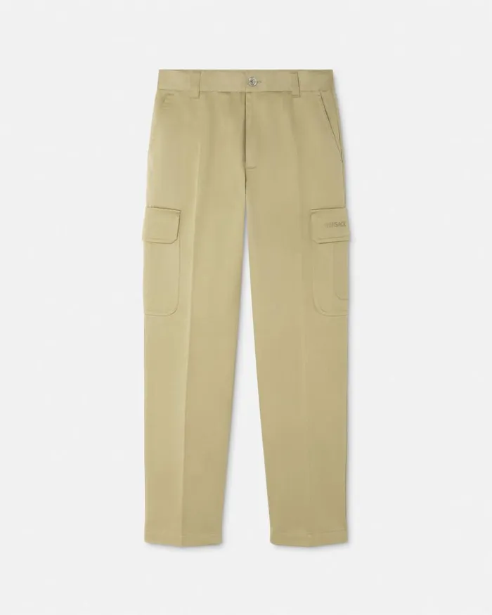 Versace Gabardine Cargo Pants Beige Men Pants and Shorts