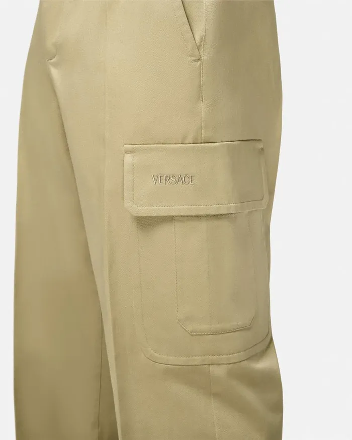 Versace Gabardine Cargo Pants Beige Men Pants and Shorts Versace Gabardine Cargo Pants Beige Men Pants and Shorts
