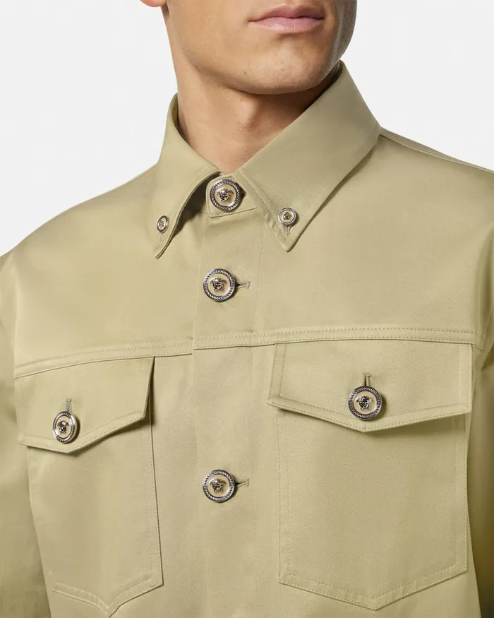Versace Gabardine Overshirt Beige Men Jackets and Coats Versace Gabardine Overshirt Beige Men Jackets and Coats