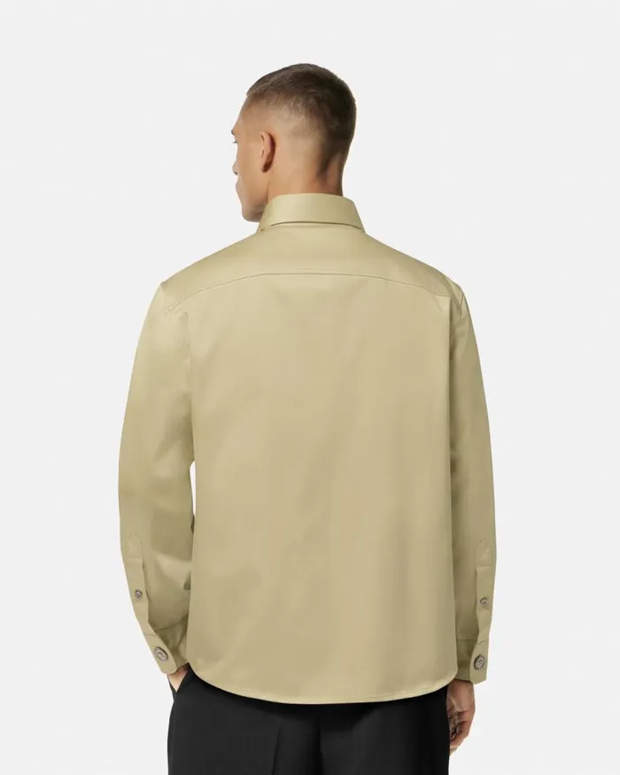 Versace Gabardine Overshirt Beige Men Jackets and Coats Versace Gabardine Overshirt Beige Men Jackets and Coats