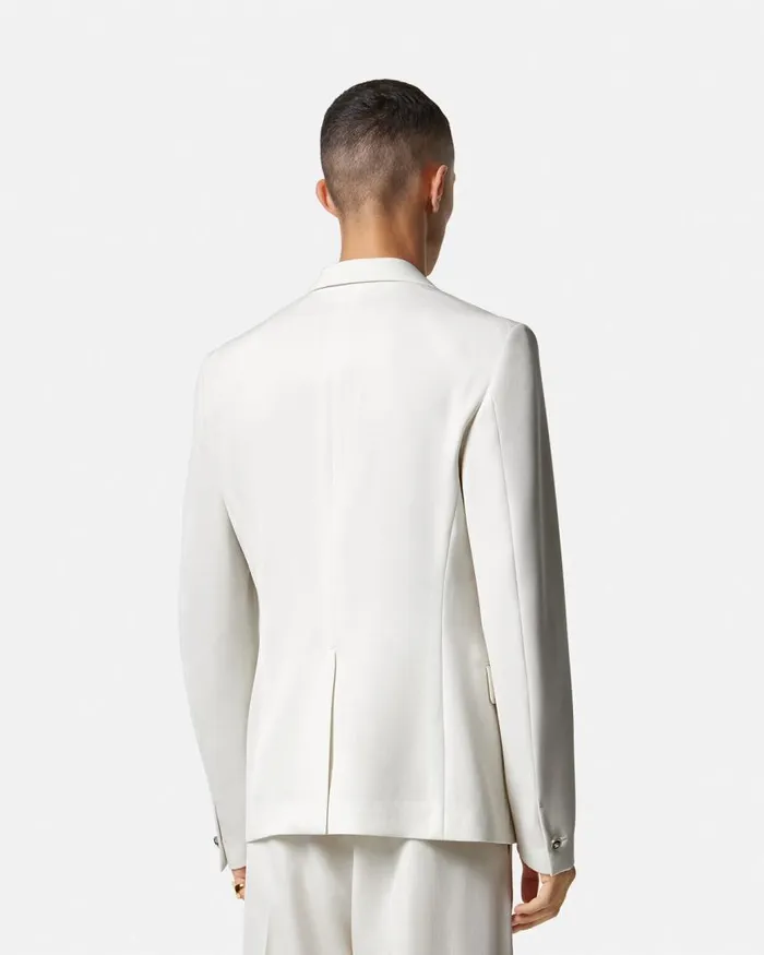 Versace Grain De Poudre SingleBreasted Blazer White Men Blazers and Suits Versace Grain De Poudre SingleBreasted Blazer White Men Blazers and Suits