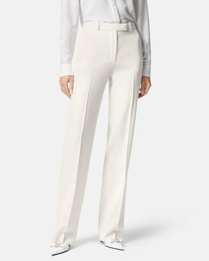 Versace Grain De Poudre StraightLeg Pants White Women Suits Versace Grain De Poudre StraightLeg Pants White Women Suits