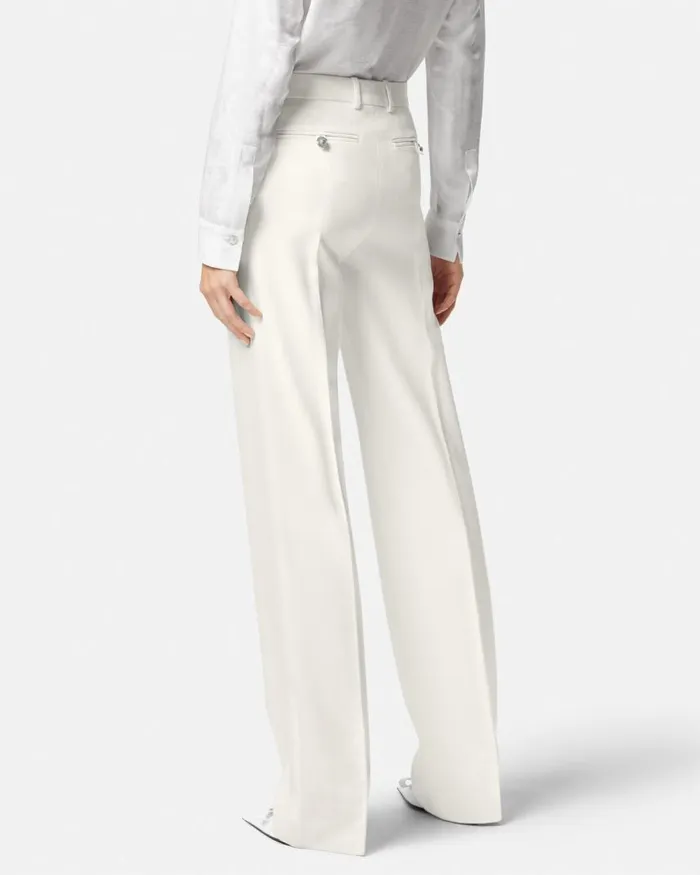 Versace Grain De Poudre StraightLeg Pants White Women Suits Versace Grain De Poudre StraightLeg Pants White Women Suits