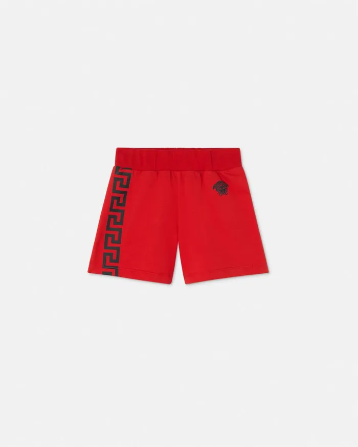 Versace Greca Baby Sweat Shorts Red Children Clothing